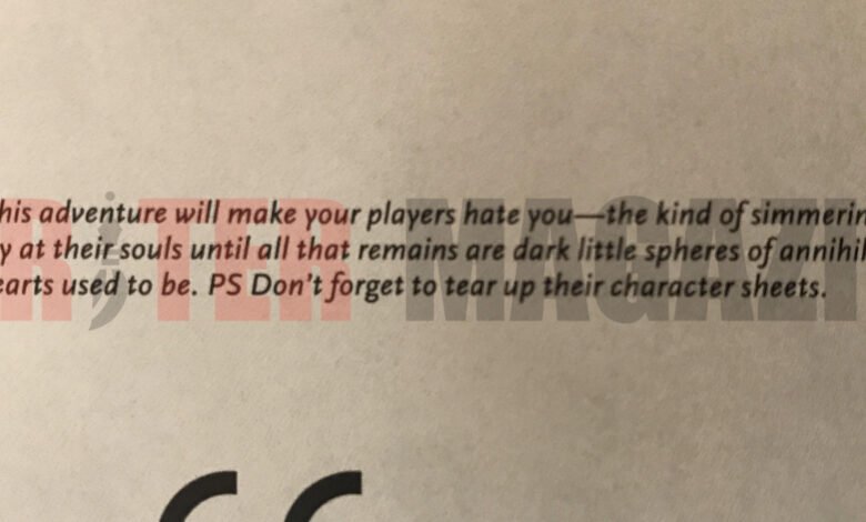 Tomb of Annihilation Disclaimer